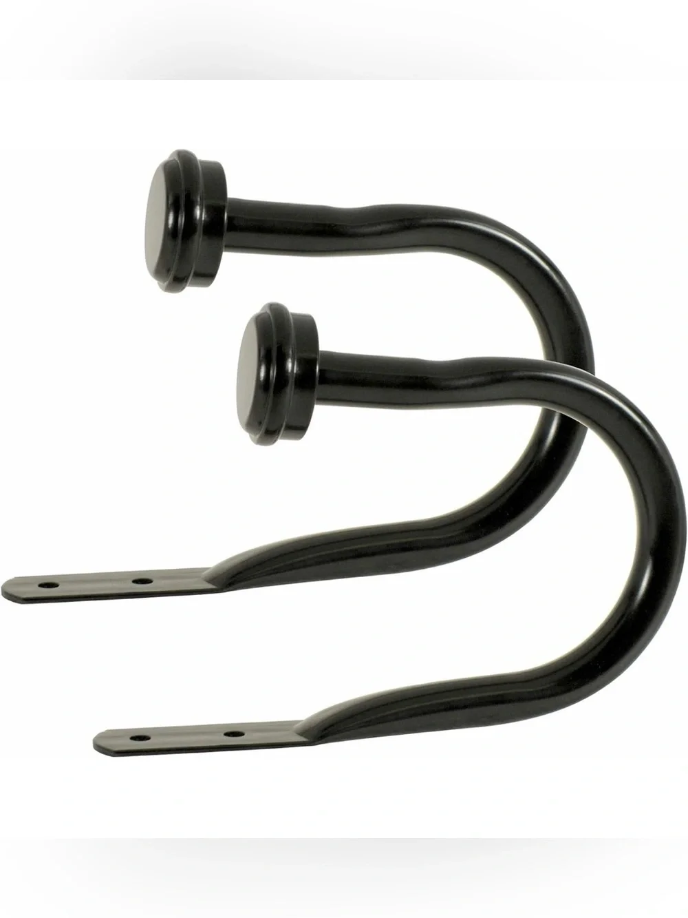 Black Double Drapery Holdback Hooks - Set of 2